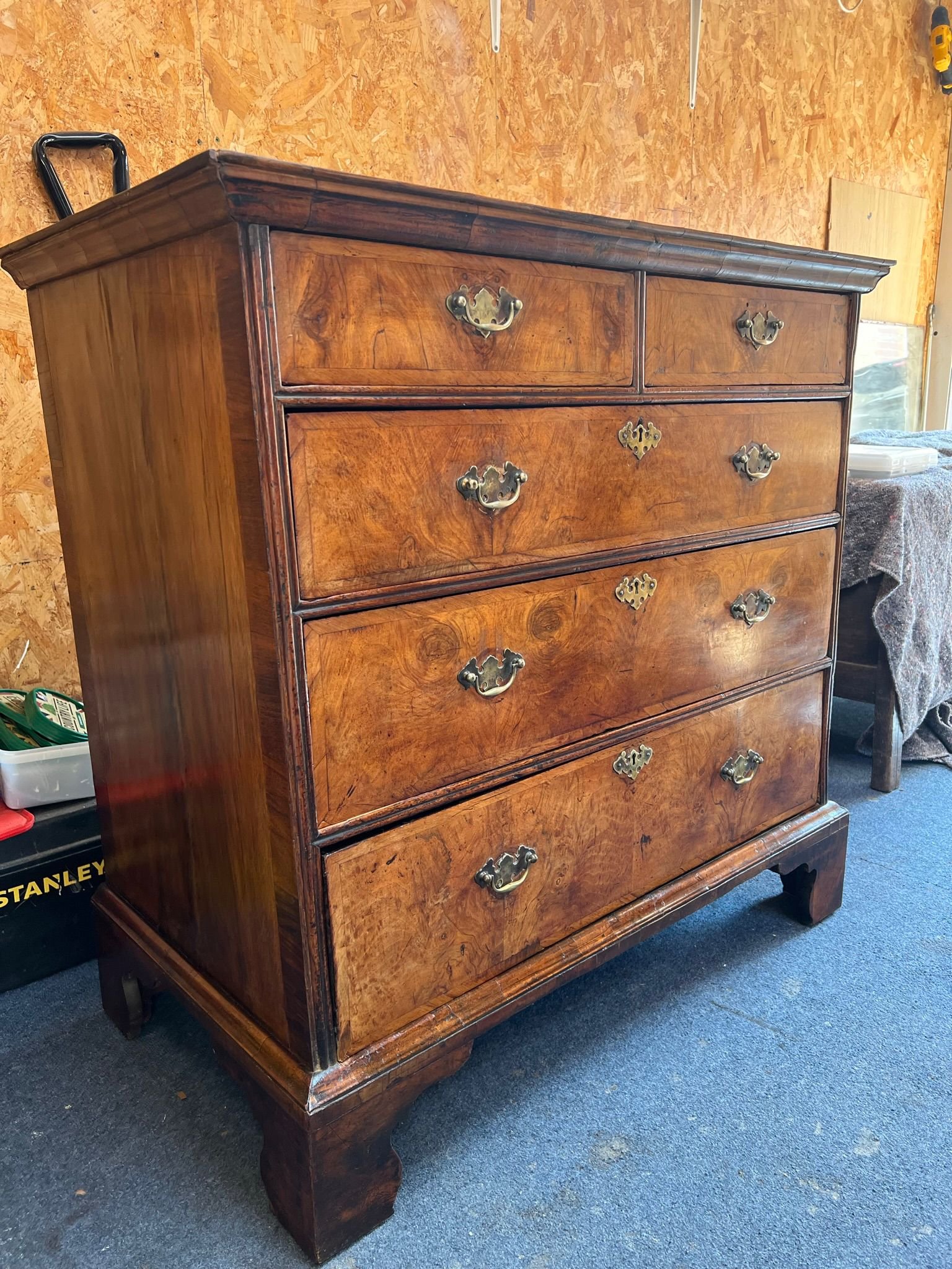 Polished antique chest of drawers