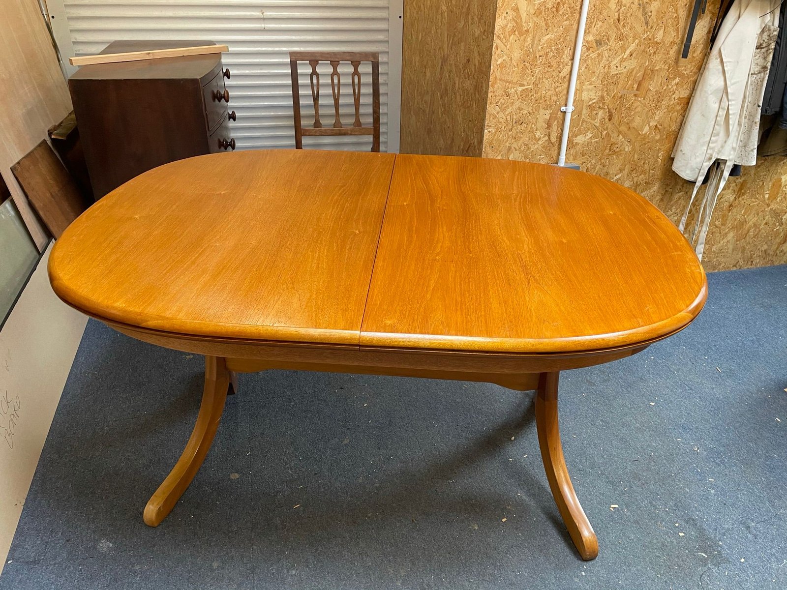 Finished polished oval dining table